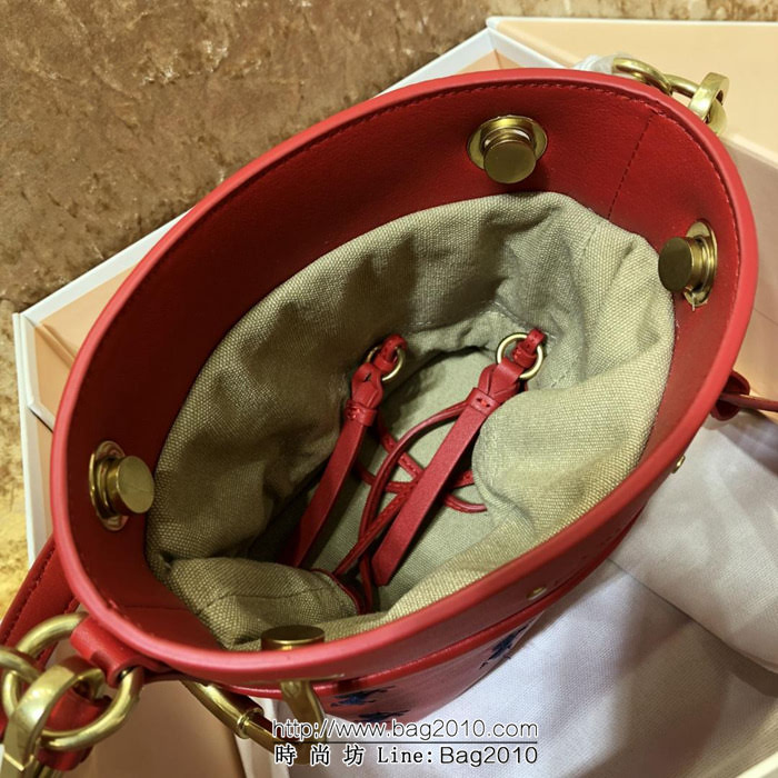 Chloe克洛伊 2018秋季系列 紅色圖騰貼繡 定制款限量小馬刺繡 Roy水桶包 唐嫣同款  ypk1006